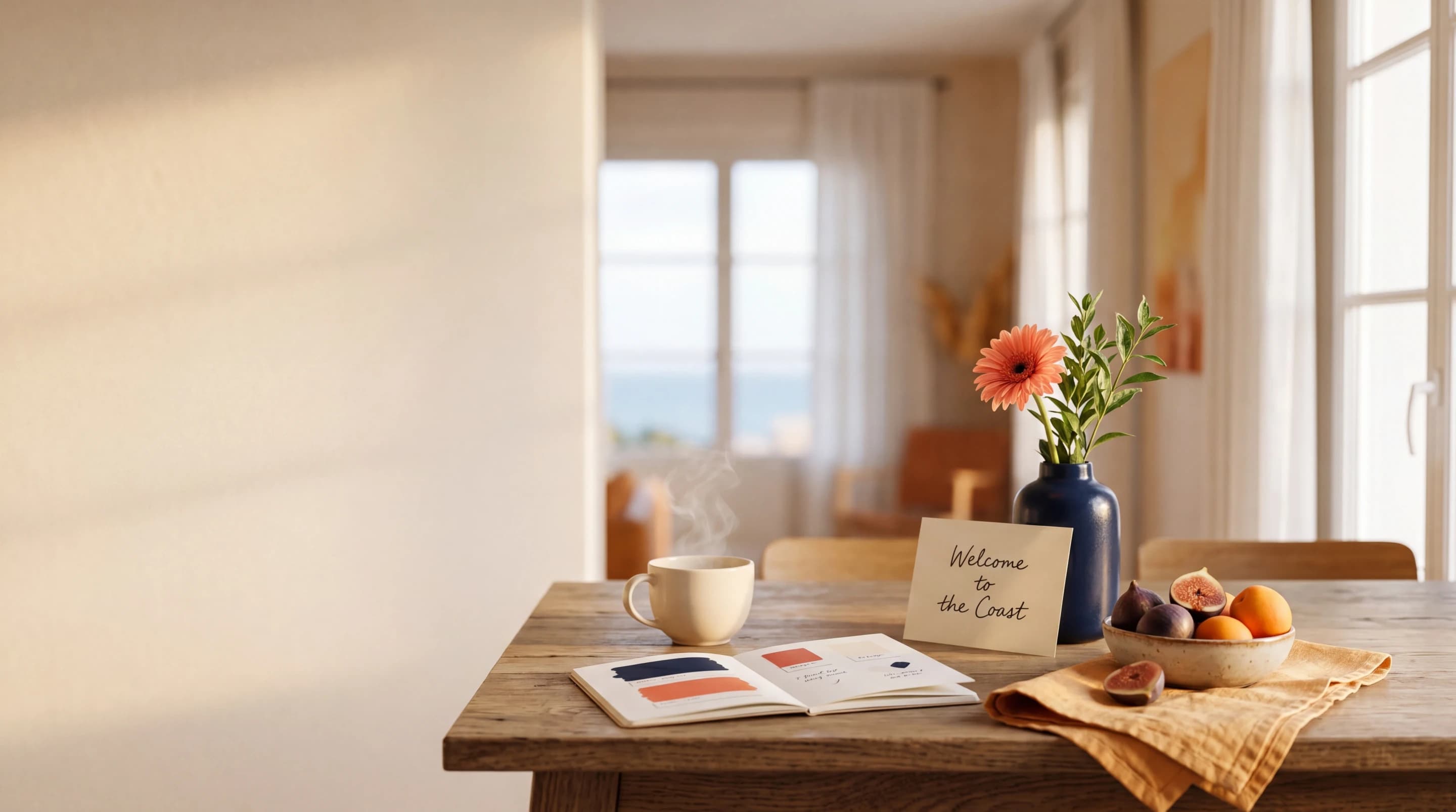 Ferienunterkunft mit Esstisch und warmer Atmosphäre — fewofy Marketing für Vermieter:innen