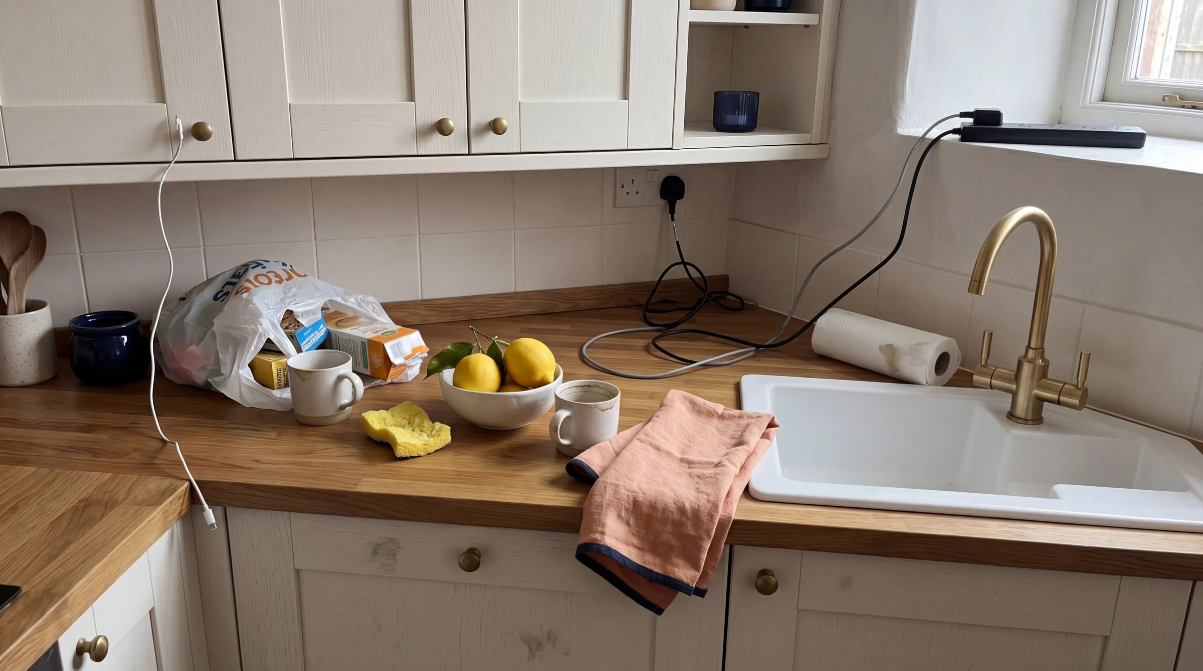 Raum mit störenden Objekten im Bildvordergrund — Vorher.